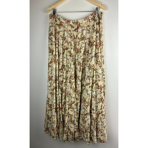 Ralph Lauren Denim & Supply Floral Tiered Maxi Skirt Medium Boho Cottagecore - Picture 15 of 16